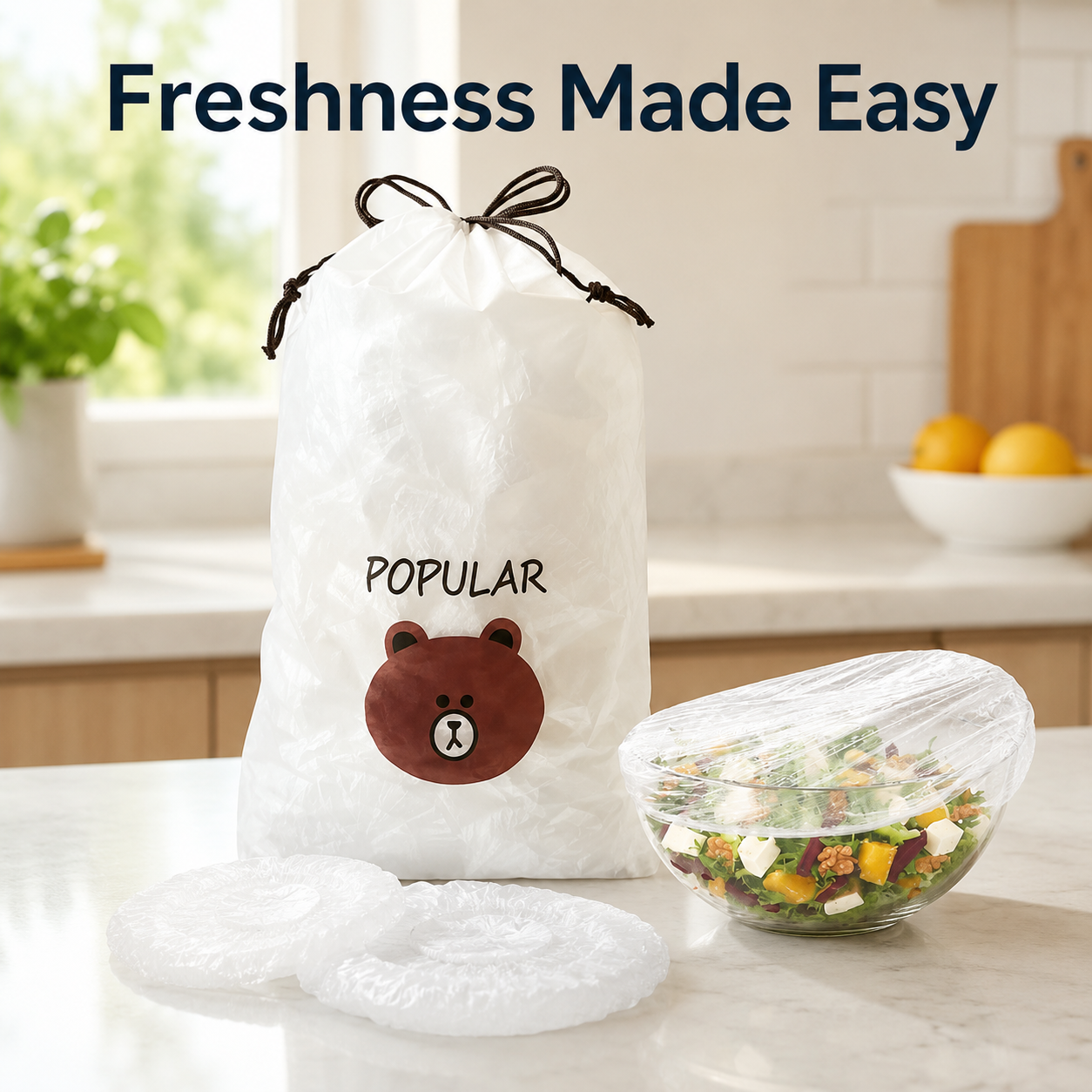 💗 200-Piece Reusable Elastic Food Storage Covers — Stretch-to-Fit Bowl Covers for Leftovers, Fruits, Vegetables & Everyday Food Storage 🥗