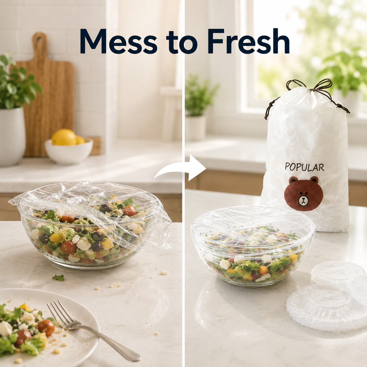 💗 200-Piece Reusable Elastic Food Storage Covers — Stretch-to-Fit Bowl Covers for Leftovers, Fruits, Vegetables & Everyday Food Storage 🥗