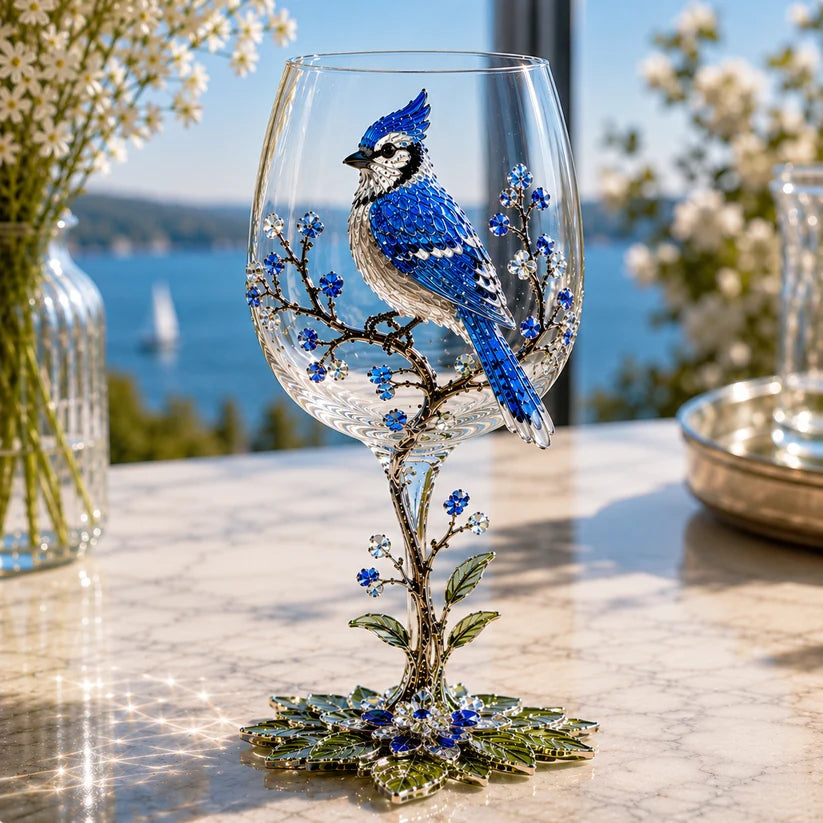 🐦 Nature’s Winged Beauties – 3D Bird Wine Glass Collection