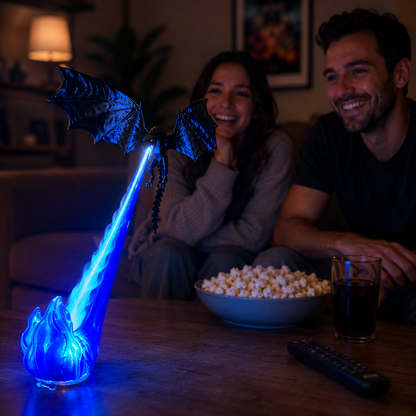 🔥 Dragon Bookshelf Lamp, Fire-Breathing LED Shelf Decor & Night Light