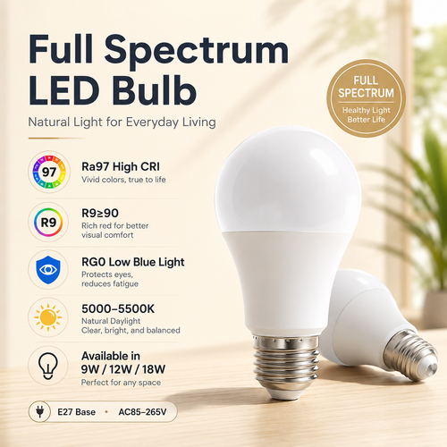 🌞 50% OFF Full Spectrum LED Light Bulb ✨ Ra97 Natural Daylight For A Brighter Home