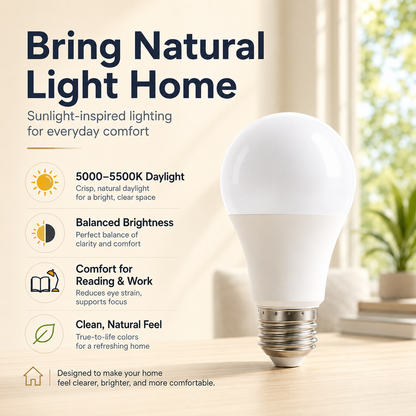 🌞 50% OFF Full Spectrum LED Light Bulb ✨ Ra97 Natural Daylight For A Brighter Home