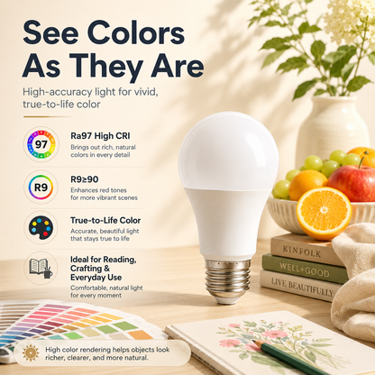 🌞 50% OFF Full Spectrum LED Light Bulb ✨ Ra97 Natural Daylight For A Brighter Home