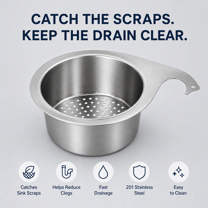 Hanging Sink Drain Basket – Catch Scraps & Help Reduce Clogs