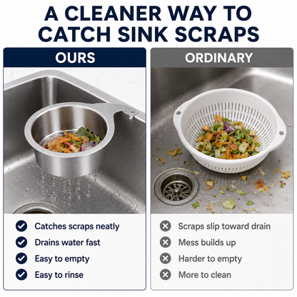 Hanging Sink Drain Basket – Catch Scraps & Help Reduce Clogs