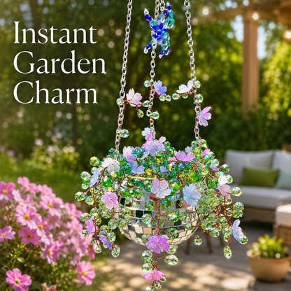🌸 Floral Disco Ball Suncatcher, Hanging Window & Garden Decor ✨