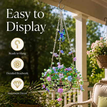 🌸 Floral Disco Ball Suncatcher, Hanging Window & Garden Decor ✨
