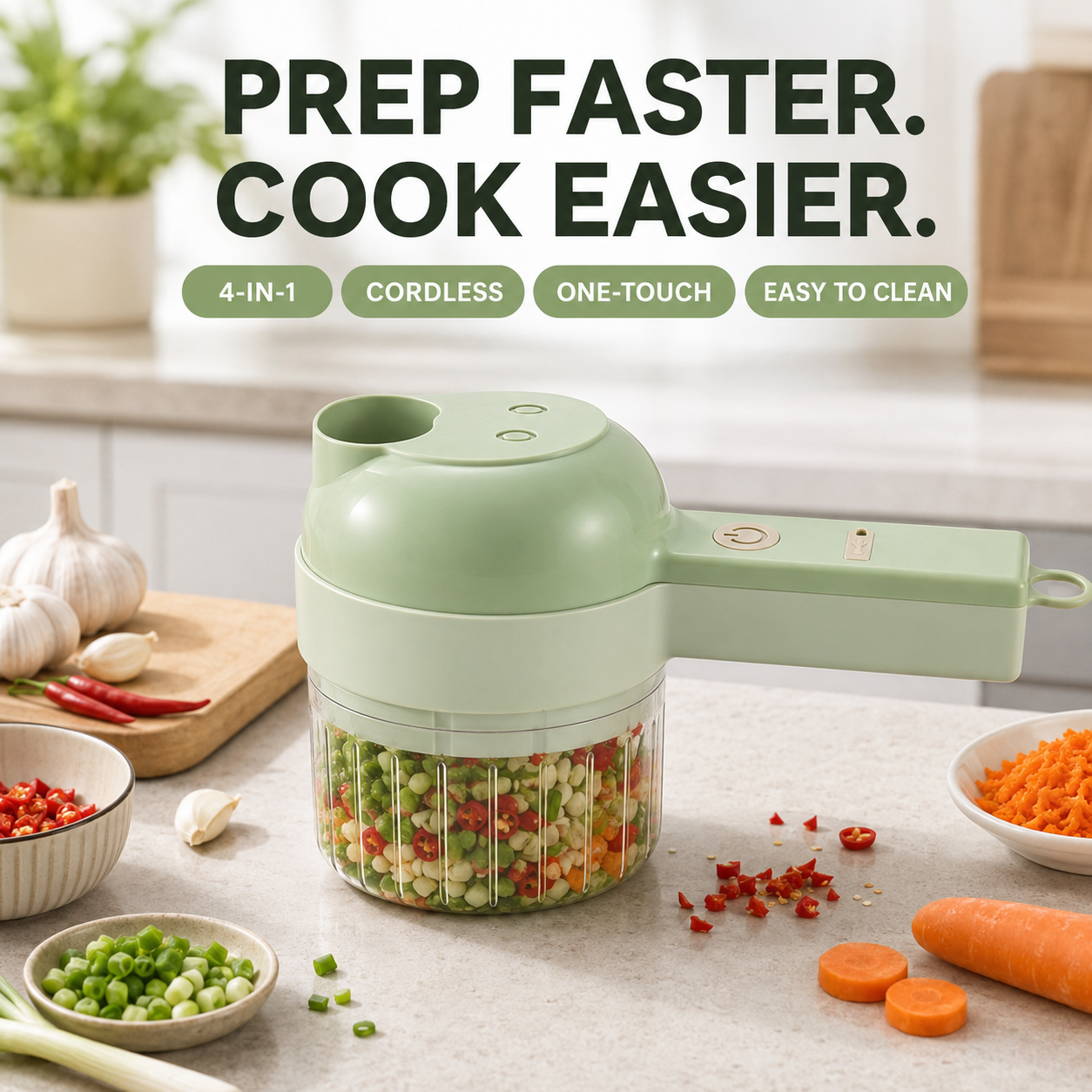 🥳50% OFF NOW!💞50K+ SOLD!💥 Wireless Food Processor – Cordless, one-touch chop. Perfect for arthritic hands. Kitchen prep made easy⚡🥗