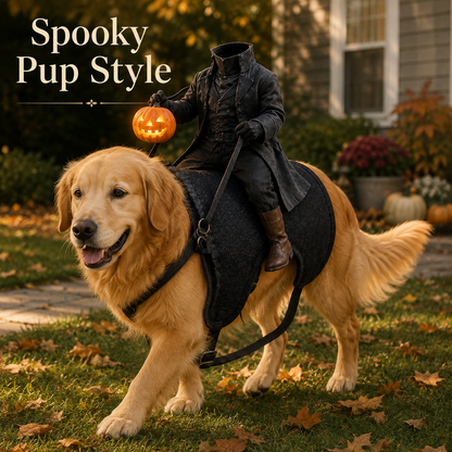 🎃 Light-Up Headless Rider Pet Halloween Costume – Adjustable Funny Harness for Dogs & Cats 🐶