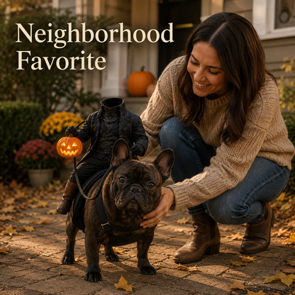 🎃 Light-Up Headless Rider Pet Halloween Costume – Adjustable Funny Harness for Dogs & Cats 🐶