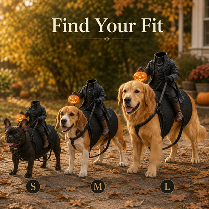 🎃 Light-Up Headless Rider Pet Halloween Costume – Adjustable Funny Harness for Dogs & Cats 🐶