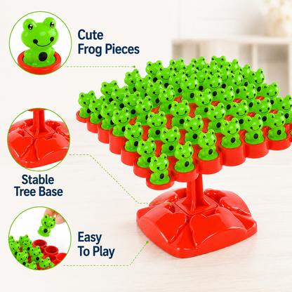 🐸 Frog Balance Board Game for Kids & Family – Interactive Tree Frog Balancing Toy Set, Screen-Free Educational Tabletop Game for Boys & Girls 🎁