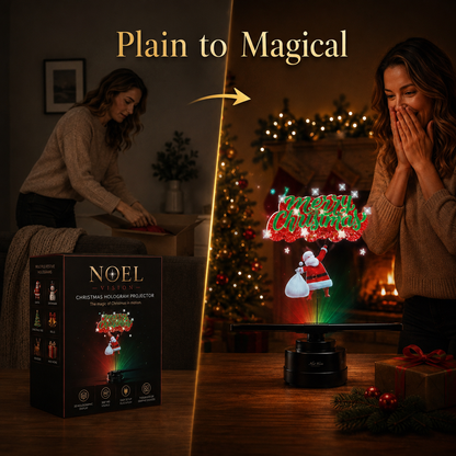 🎄 3D Hologram Fan Projector, 360° Floating Animated Christmas Display with Remote