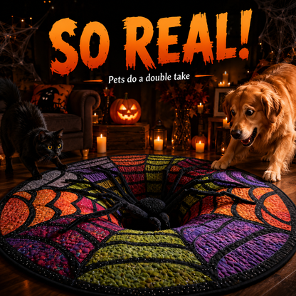 🕷️ 3D Spider Illusion Halloween Rug — Create A Spooky “Vortex” Effect That Terrifies Every Guest 🎃