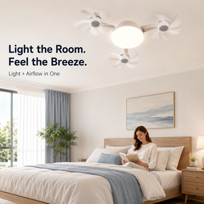 💡New E27 Socket Ceiling Fan Light - 2-in-1 Silent LED Fan with Remote Control