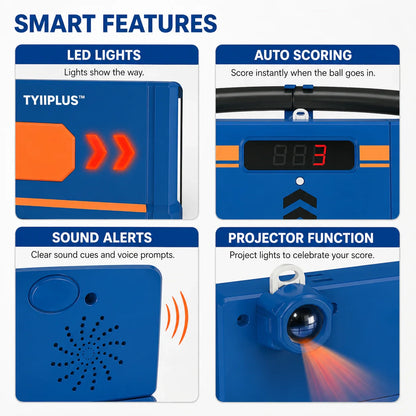 Soccer Round-About Interactive Soccer Training Game with Auto Scoring, LED Lights & Projector – Indoor & Outdoor Soccer Toy for Kids
