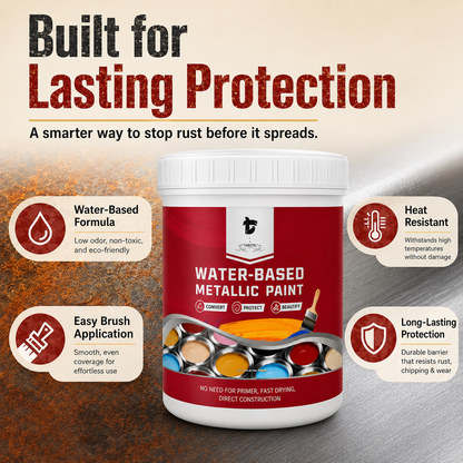 🛡️ Water-Based Rust Converter & Metallic Paint – Stop Rust. Restore Metal.