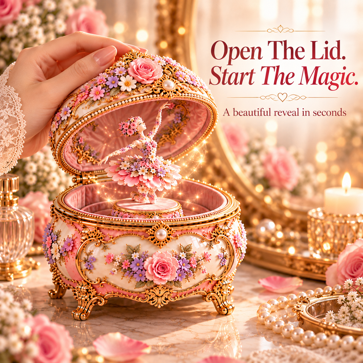 🌸 50% OFF Floral Ballerina Music Box – A Romantic Keepsake With a Magical Butterfly Reveal 🦋