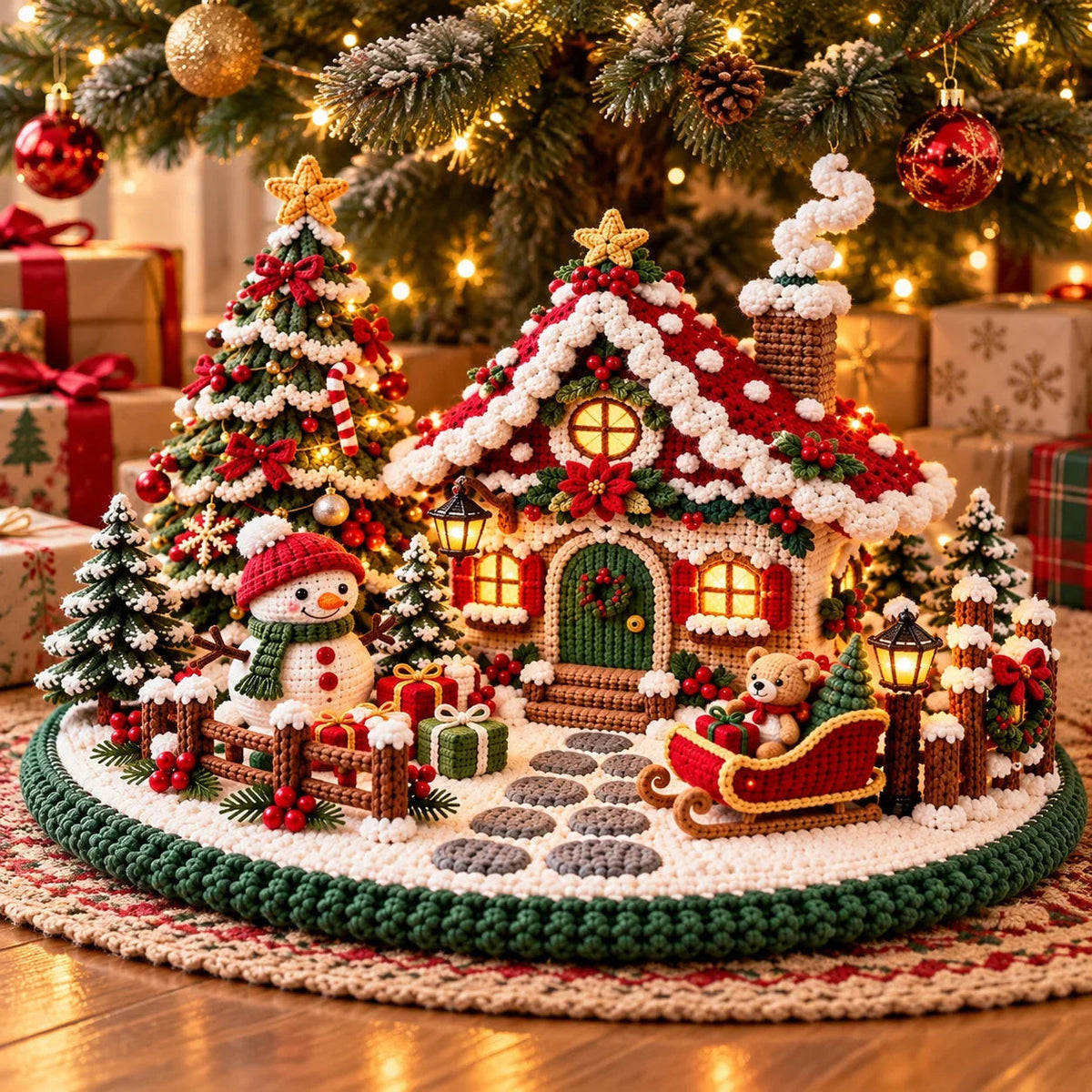 Crochet Christmas Chalet Winter Village Pattern - Amigurumi