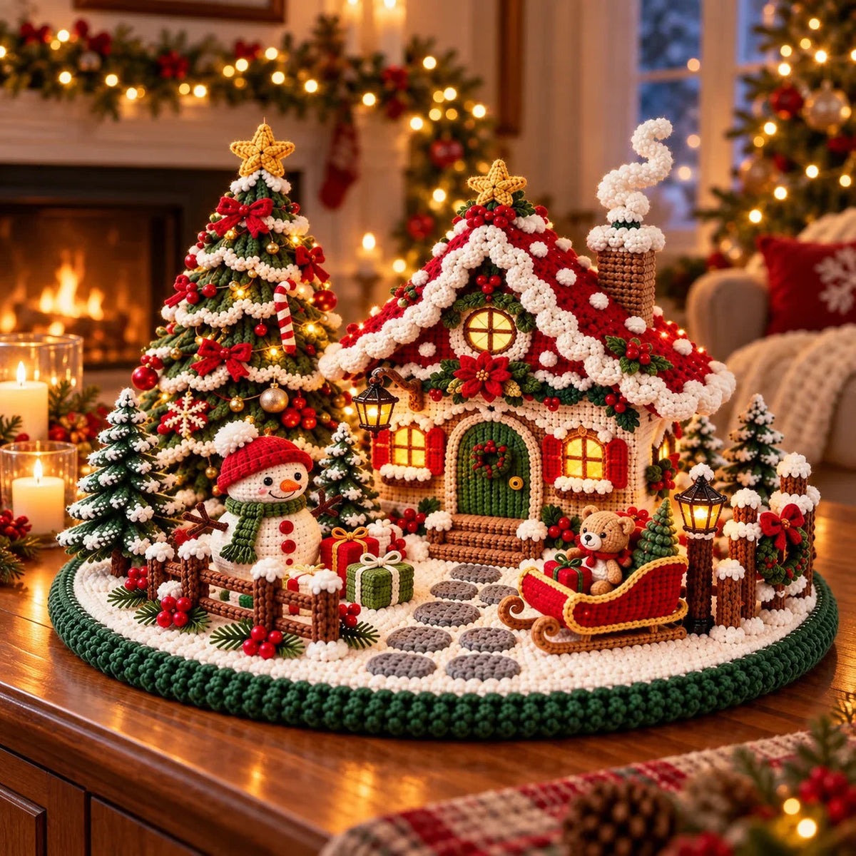 Crochet Christmas Chalet Winter Village Pattern - Amigurumi