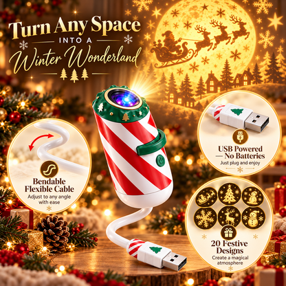 🎄 Christmas Car Window Projector – USB Holiday Projection Light ✨