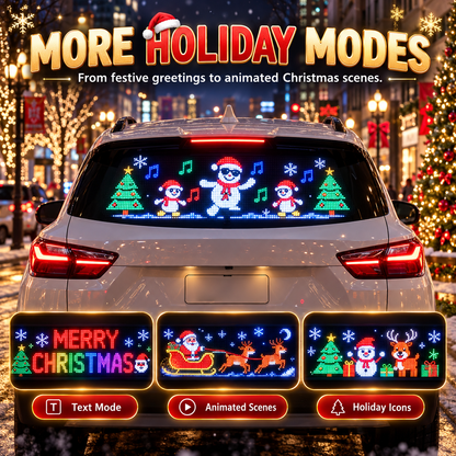 🎄 Animated Christmas LED Rear Window Panel – App Controlled Car Display