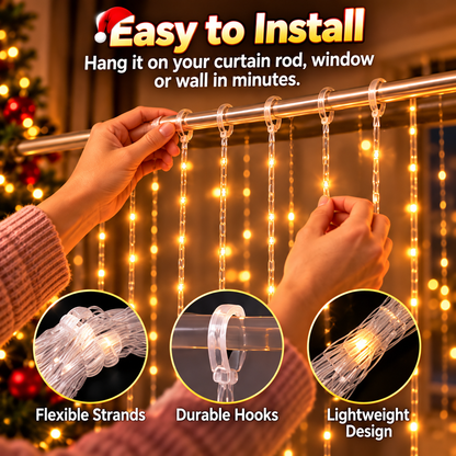 🎄 Smart LED Christmas Curtain Lights – App Controlled Animated Window Lights
