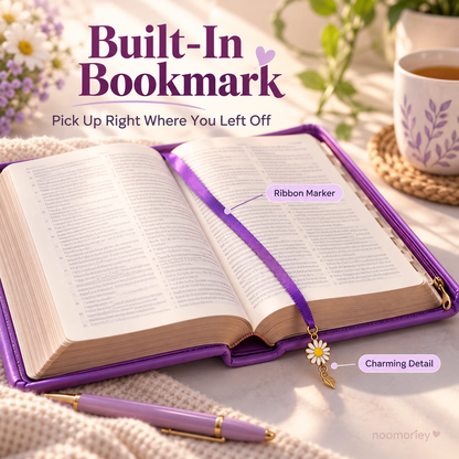 💜 50% OFF ✨ Elegant Quilted Bible Cover with Handle – Beautiful Bible Protector & Faith-Inspired Gift