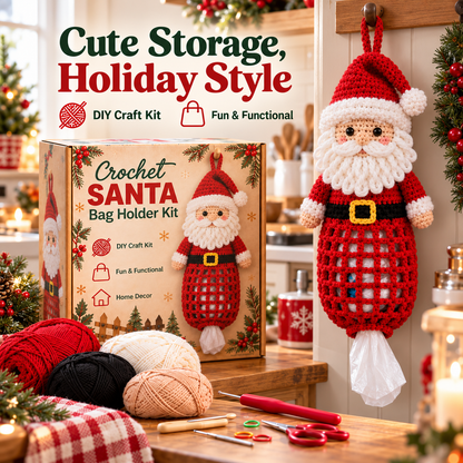 🎄🧶 Stitch a Little Christmas Helper | Crochet Bag Holder DIY Kit