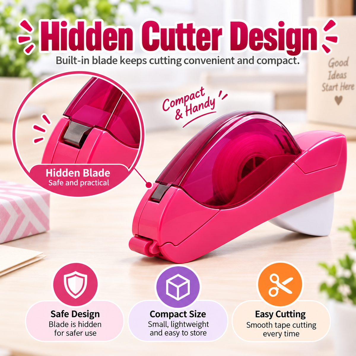 One-Hand Auto-Cut Tape Dispenser