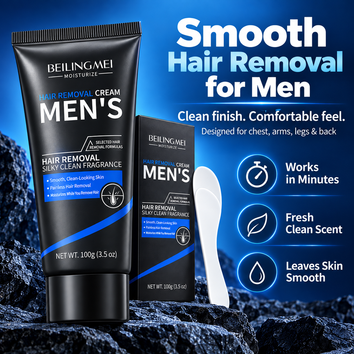 Men’s Hair Removal Cream – Smooth, Clean-Looking Skin for Chest, Arms, Legs & Back