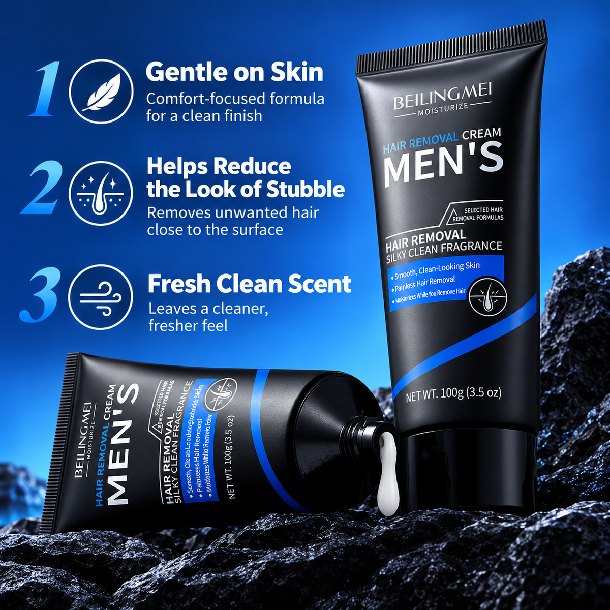 Men’s Hair Removal Cream – Smooth, Clean-Looking Skin for Chest, Arms, Legs & Back