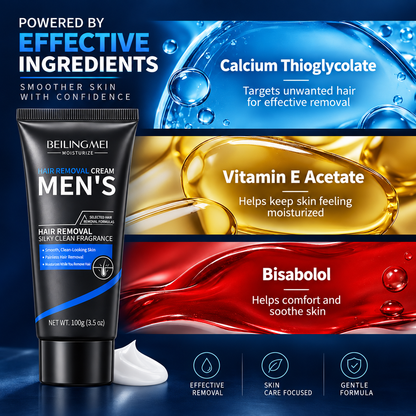 Men’s Hair Removal Cream – Smooth, Clean-Looking Skin for Chest, Arms, Legs & Back