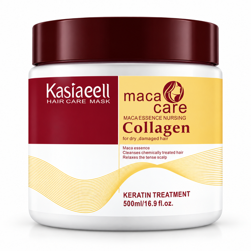 ✨ Collagen Hair Mask with Maca Essence, 500ml / 16.9 fl oz – Deep Conditioning Keratin Treatment for Dry, Damaged & Chemically Treated Hair, Moisturizing Hair Care Mask 💛