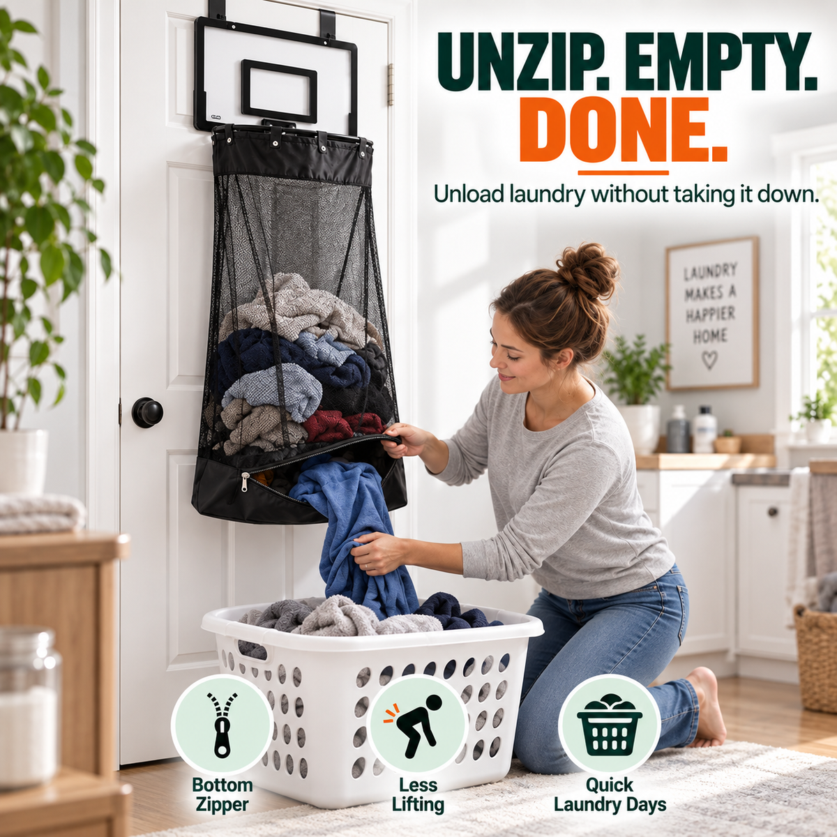 🔥50% OFF🏀 2-in-1 Basketball Hoop Laundry Hamper