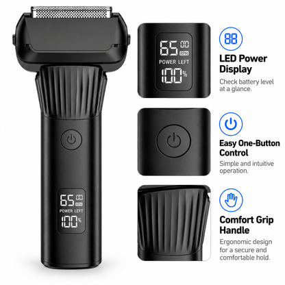 ⚡ Rechargeable Electric Foil Shaver for Men – Smooth Close Shave, LED Power Display & Travel-Friendly Design 🪒