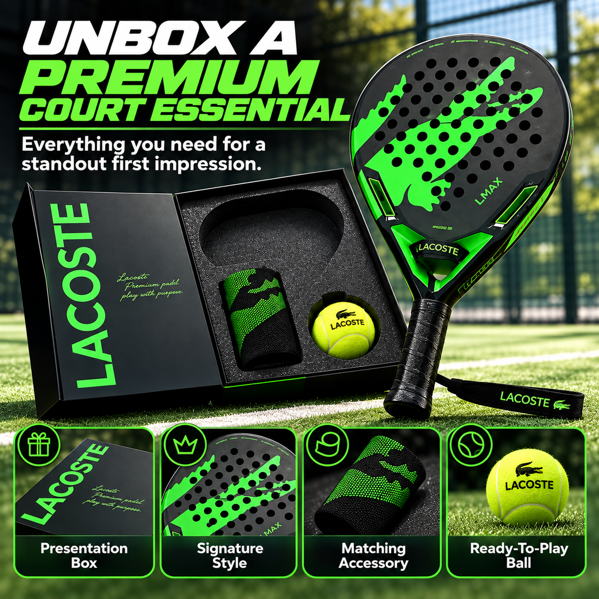 🎾 Premium Padel Racket Set ⚡ Power Control Comfort Grip Gift Box Ready