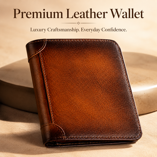 💳 Genuine Cowhide Leather Wallet with 11 Card Slots and Dual ID Windows