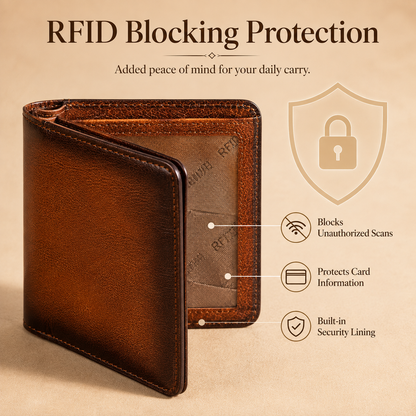 💳 Genuine Cowhide Leather Wallet with 11 Card Slots and Dual ID Windows