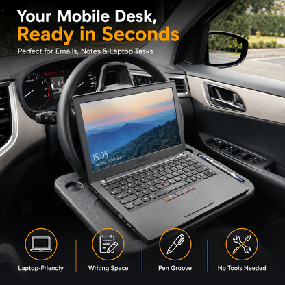 🔥 50% OFF 2-in-1 Steering Wheel Tray 🚗 Work, Eat & Stay Organized On the Go