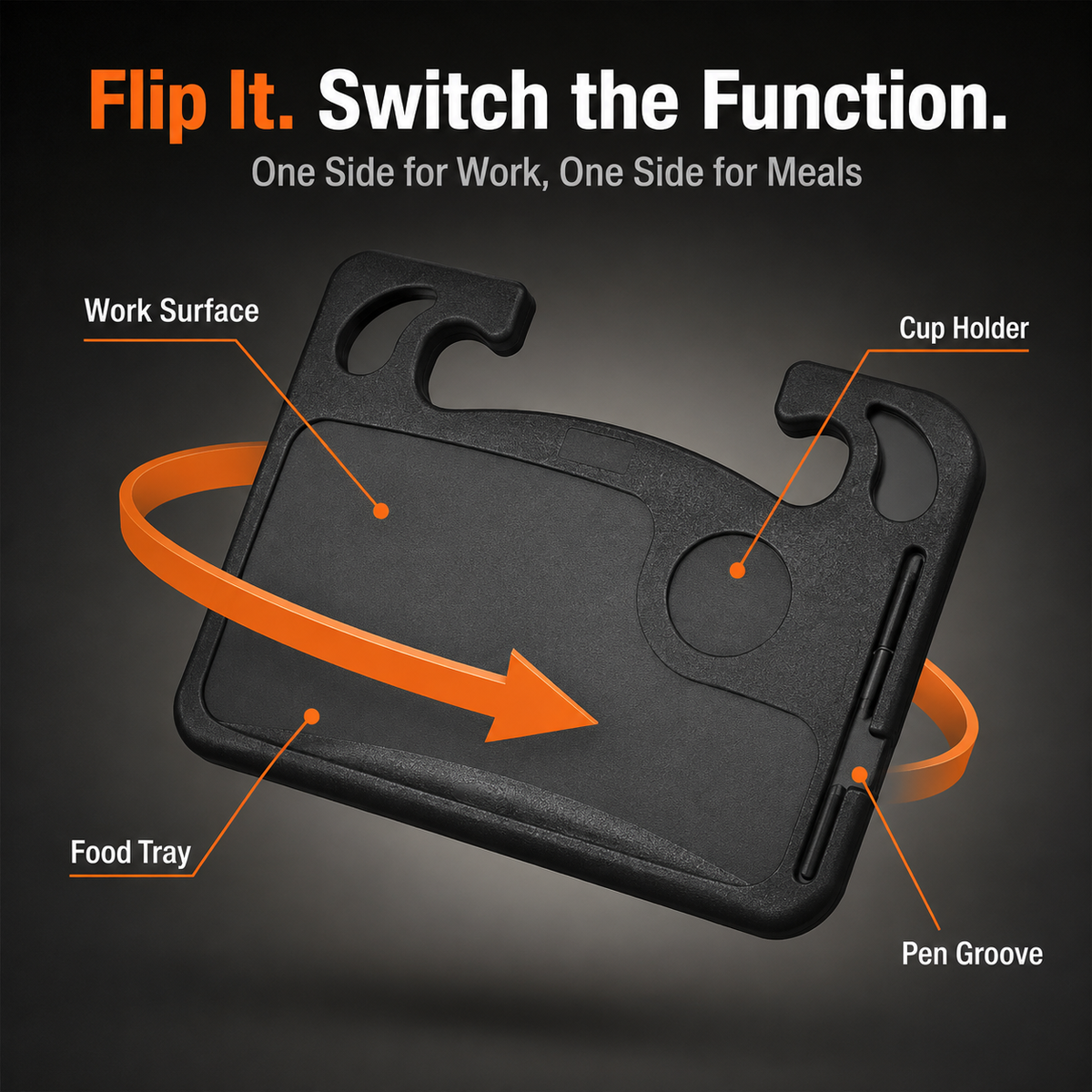 🔥 50% OFF 2-in-1 Steering Wheel Tray 🚗 Work, Eat & Stay Organized On the Go