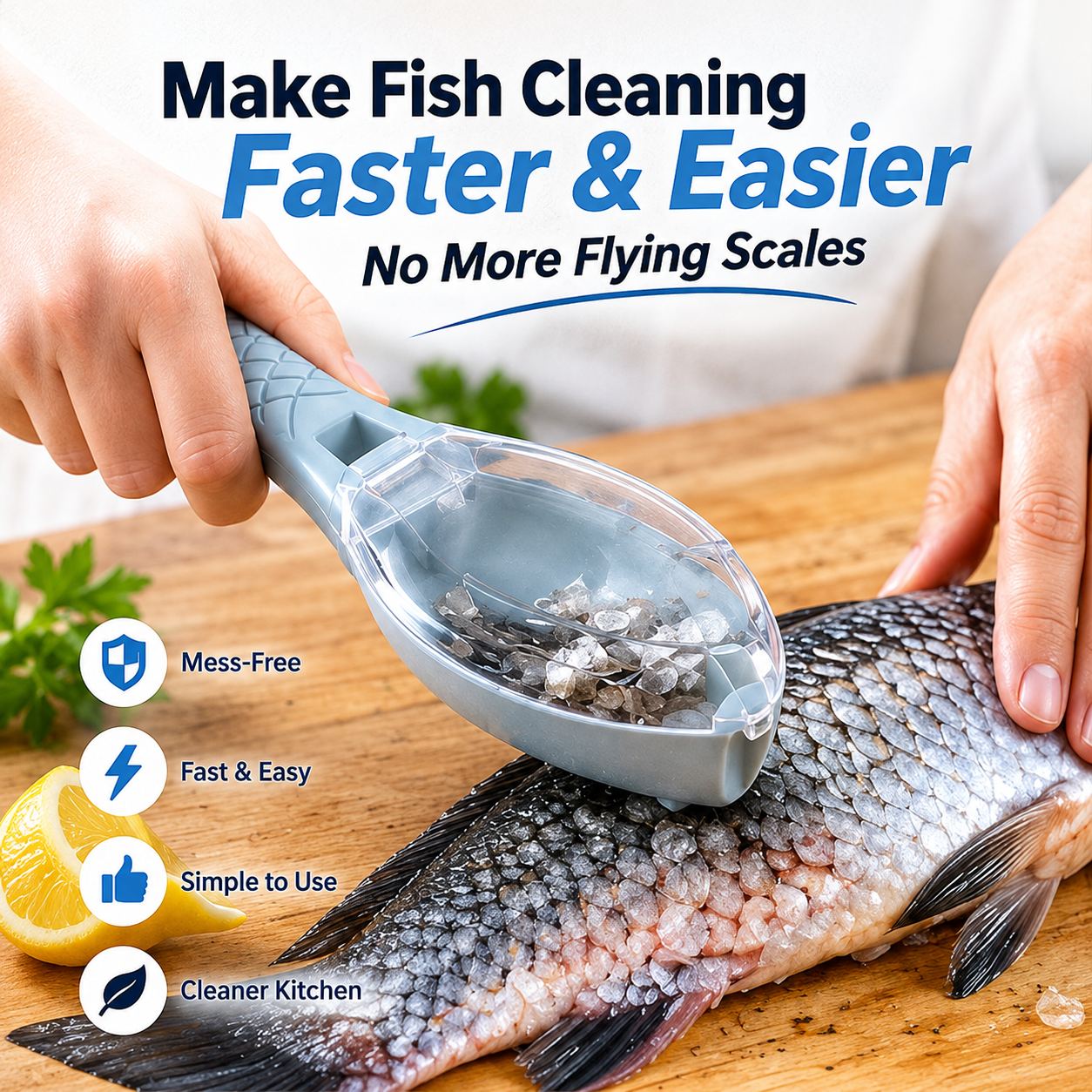 🐟 Mess-Free Fish Scale Scraper – Faster & Easier Cleaning, No Flying Scales ✨