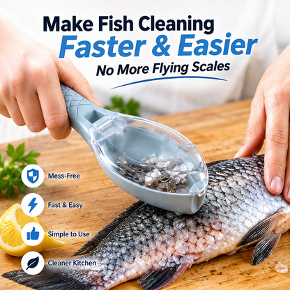 🐟 Mess-Free Fish Scale Scraper – Faster & Easier Cleaning, No Flying Scales ✨