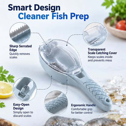 🐟 Mess-Free Fish Scale Scraper – Faster & Easier Cleaning, No Flying Scales ✨