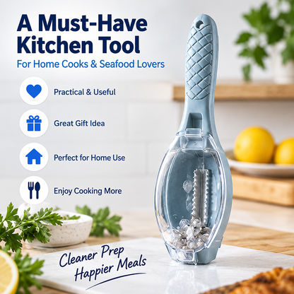 🐟 Mess-Free Fish Scale Scraper – Faster & Easier Cleaning, No Flying Scales ✨