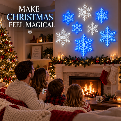 ❄️ LED Snowflake Wall Lights – Magical Christmas Home Decor