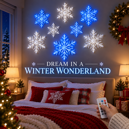 ❄️ LED Snowflake Wall Lights – Magical Christmas Home Decor