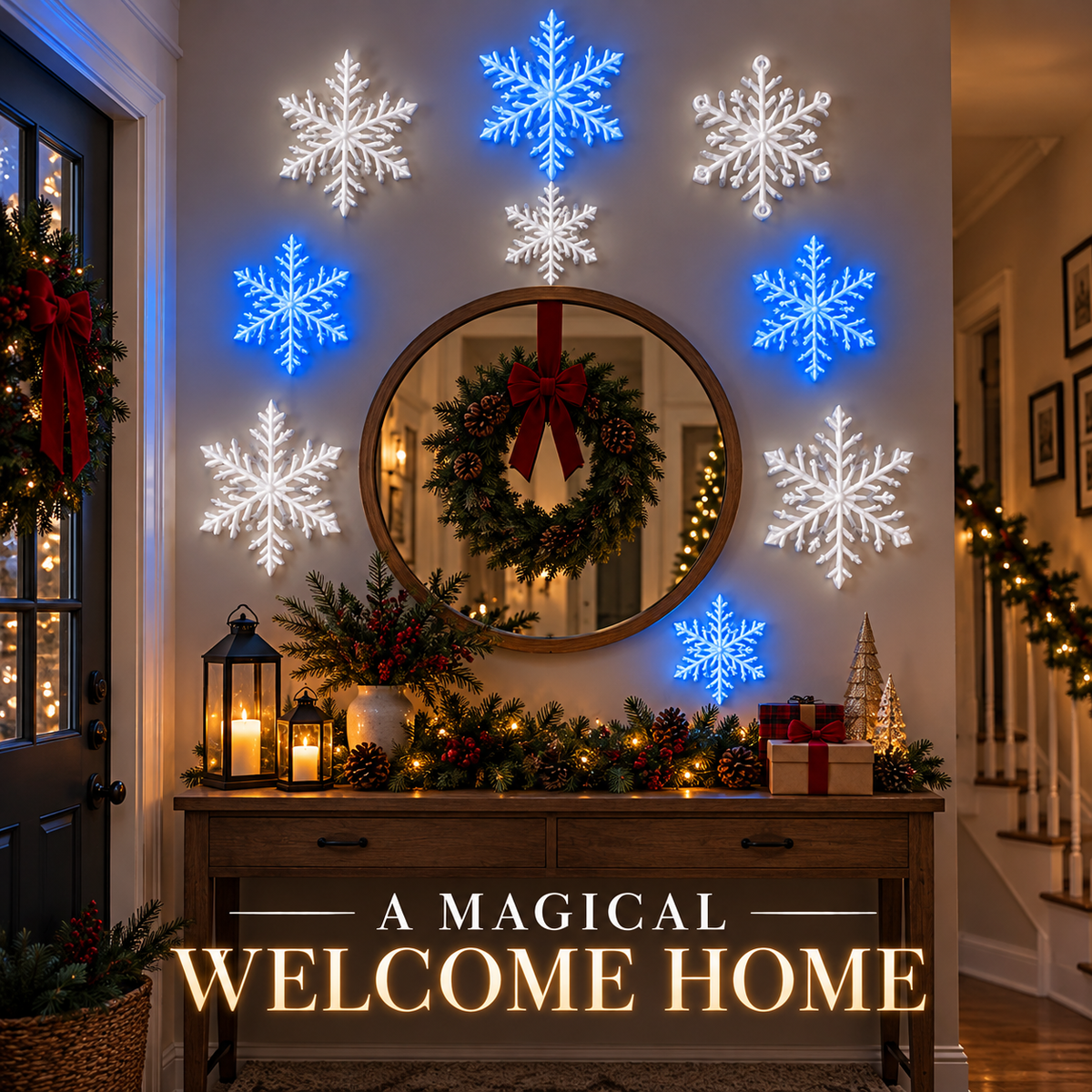 ❄️ LED Snowflake Wall Lights – Magical Christmas Home Decor
