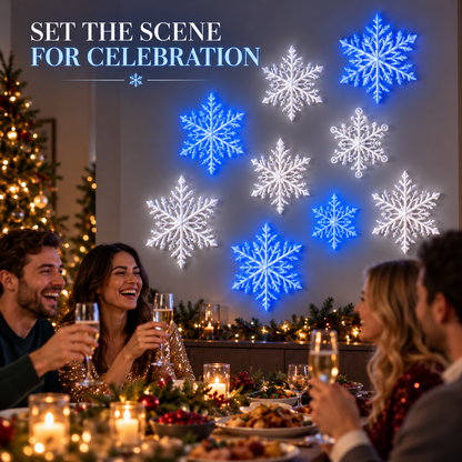 ❄️ LED Snowflake Wall Lights – Magical Christmas Home Decor