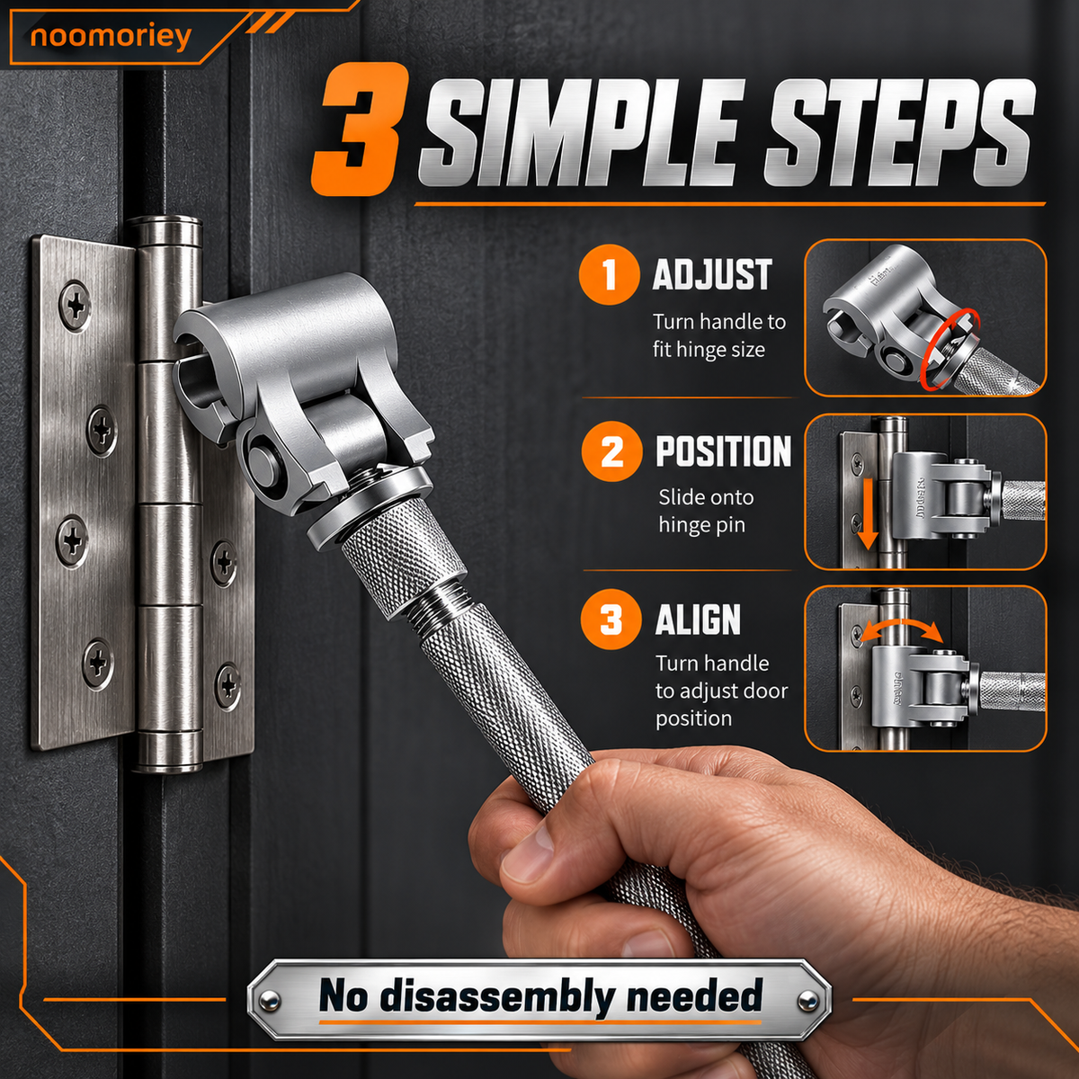 🔧 Adjustable Hinge Alignment Wrench – Precision Door & Cabinet Repair Tool